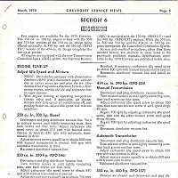 1970 Engine Tuning and Specifications; Chevrolet Service News, March 1970 by Administrator